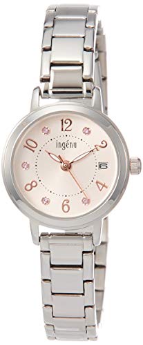 [セイコーウォッチ] 腕時計 アンジェーヌ スワロフスキー 薄オレンジ文字盤 カーブ無機ガラス AHJK445 レディース シルバー